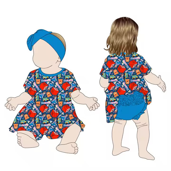 Miss Rachel Dress and Ruffle Bummies Set