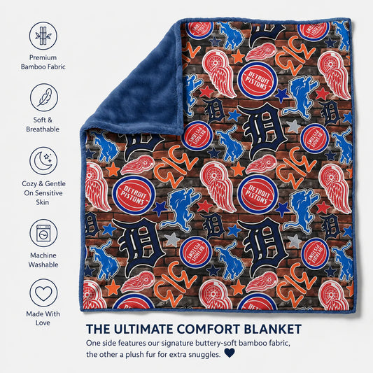 Welcome to the 313 Plush Backed Bamboo Blanket